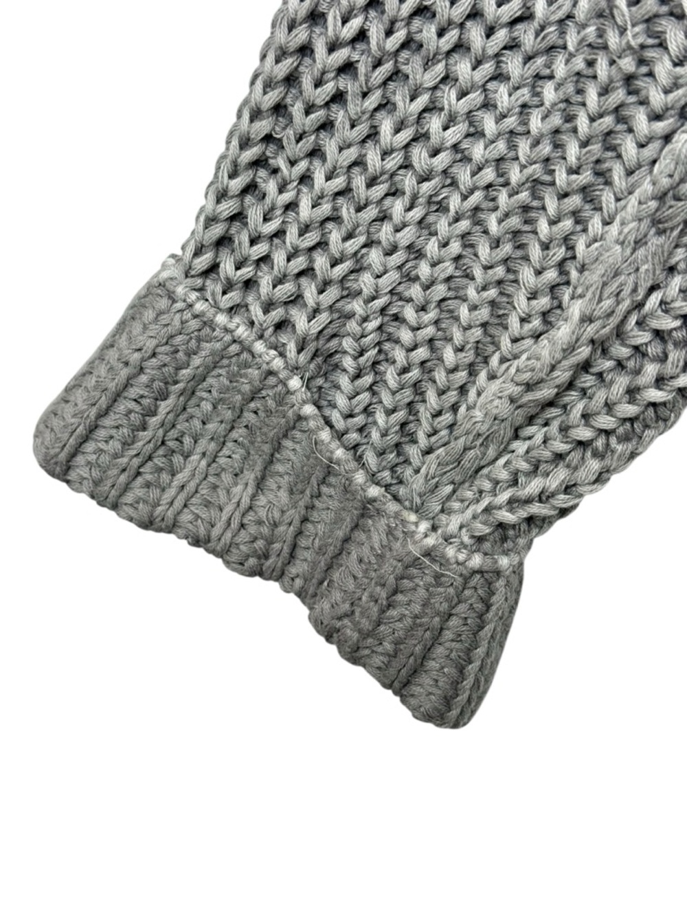 Free People Sweet Nothing Gray Chunky Women’s Cropped Cardigan Sweater Sz L - Picture 8 of 13